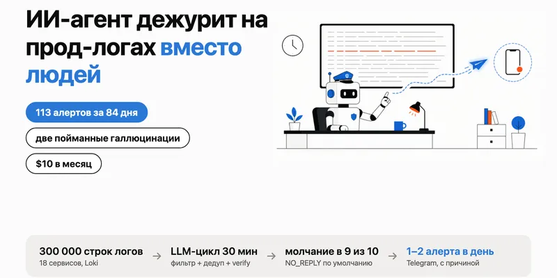 ИИ-агент для мониторинга прод-логов: фильтры, верификация и heartbeat