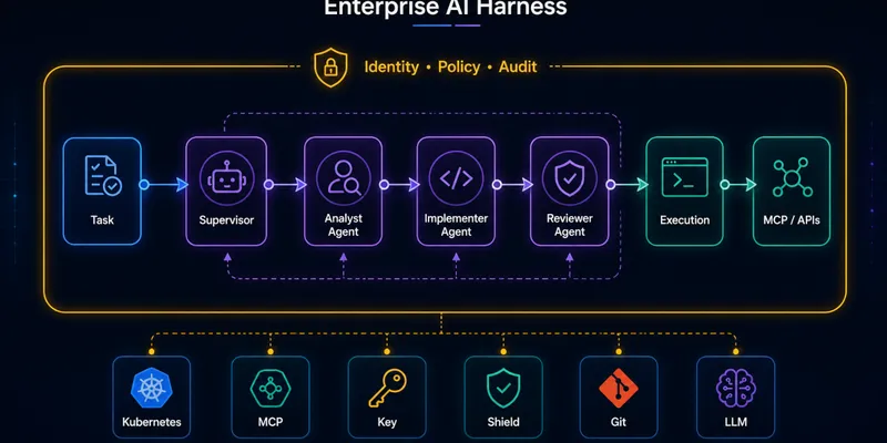 Enterprise AI Harness на Kubernetes: четыре слоя для production-агентов