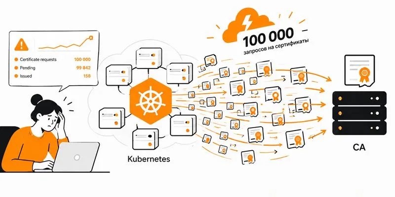 PKI-шторм в Kubernetes: 100 тысяч запросов на сертификаты за раз