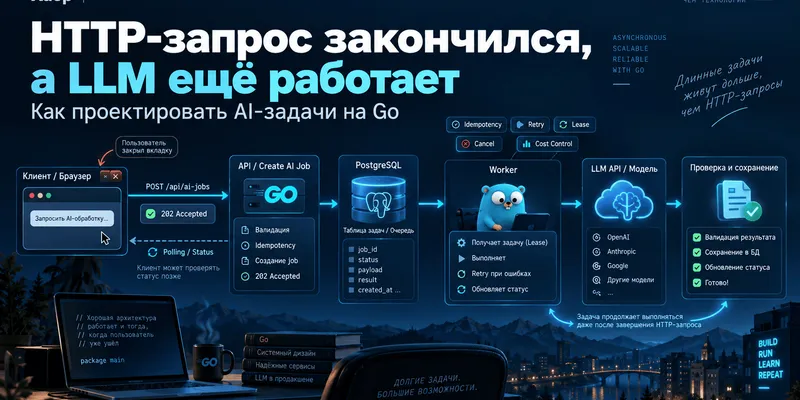 Долгие LLM-задачи в Go: очередь на PostgreSQL вместо r.Context()