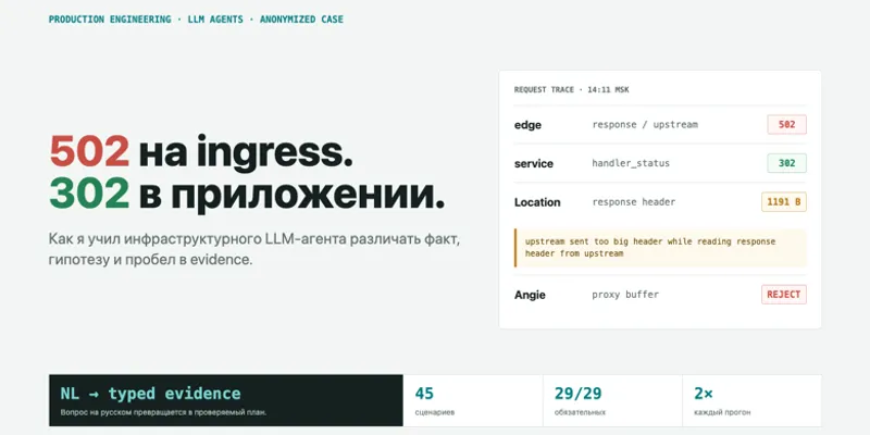 Доказательный инфраструктурный агент: как строить расследования без выдуманных выводов